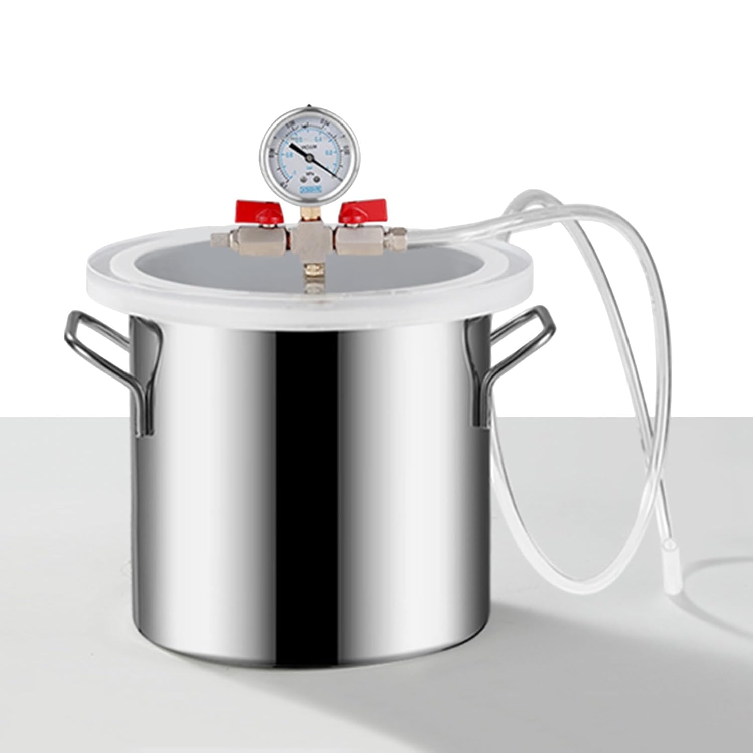 2 3 6 9 13 19 20 26 Gallon Stainless Steel Vacuum Chamber, Large Degassing Chamber Kit/Pressure Pot for Epoxy Resin Casting, with Clear Acrylic Lid, Vacuum Gauge, 3.3ft Hose (Size : 26Gal/98L(Dia x