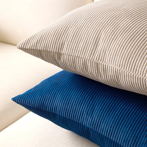 Image of Encasa XO Corduroy Cushion Covers, Boho Pillow Covers, No Inserts Grey