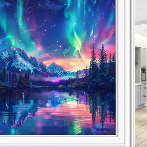 Vinilo para ventana con diseño Fantasy Aurora Borealis 31.5x47.2 pulgadas