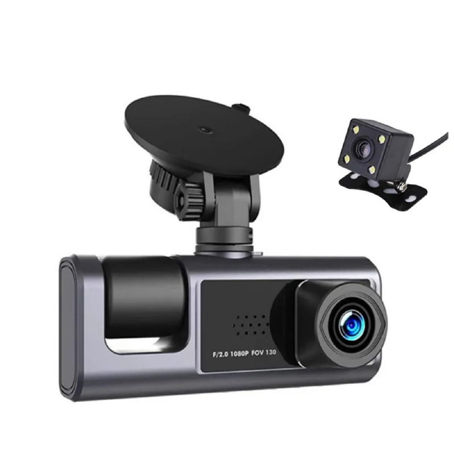 H309 Full Hd 1080P Üç Kameralı Araç Içi Kamera Araba Güvenlik Kamerası Gece Görüşü Ön Geri iç Kayıt IR LED