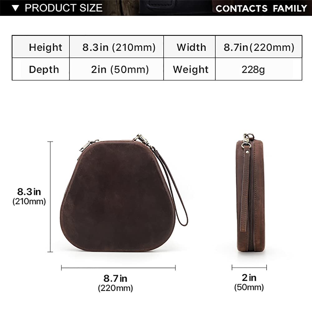 Hiram Custodia in vera pelle fatta a mano per Air pods Max custodia da viaggio per cuffie, borsa da viaggio resistente, colore: Caffè marrone