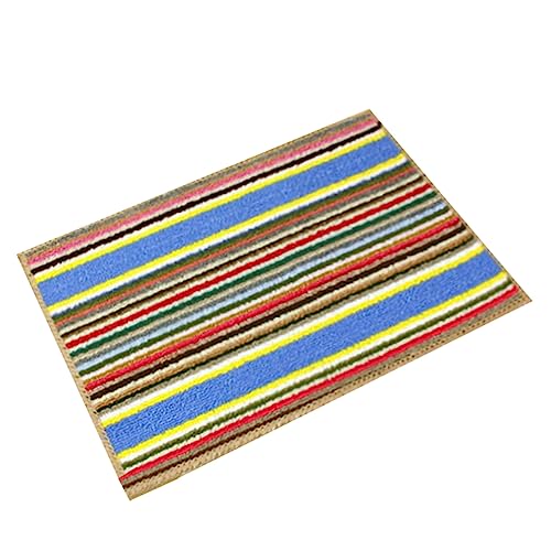 SUPVOX Absorb Water Plate Non Skid Rug Door+mat+Rug Door mat Lip Gloss Carpet Floor Mats Kitchen mat Set Makeup Color Stripes Pearlescent Blush Non-Slip mat Earth Tones Blush Rug