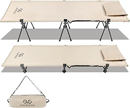 コット キャンプ 2way CAMDOOR【高密度1000Dオックスフォード&枕カバー付き】150KG高耐荷重 キャンプ コット ワイド 軽量 ハイ/ロー切替可能 小物収納 静音 通気性 撥水 仮眠 野外 釣り 防災 応急用 自宅用 収納バッグ付き