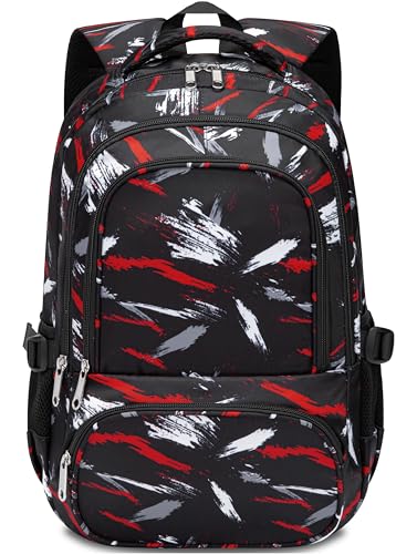 BLUEFAIRY Kids Backpacks for Boys Girls Ages 6-8 Elementary Primary Middle School Bag Back to School Book Bags Mochilas Escolares para Niños Niñas 17 Inch (Coal Black, Brush)