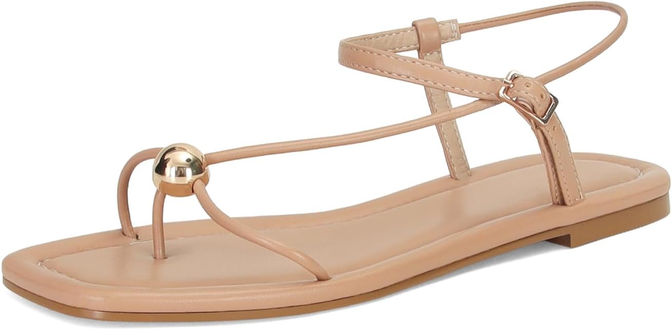 Strappy Flat Sandals Women - Comfortable Open Square Toe