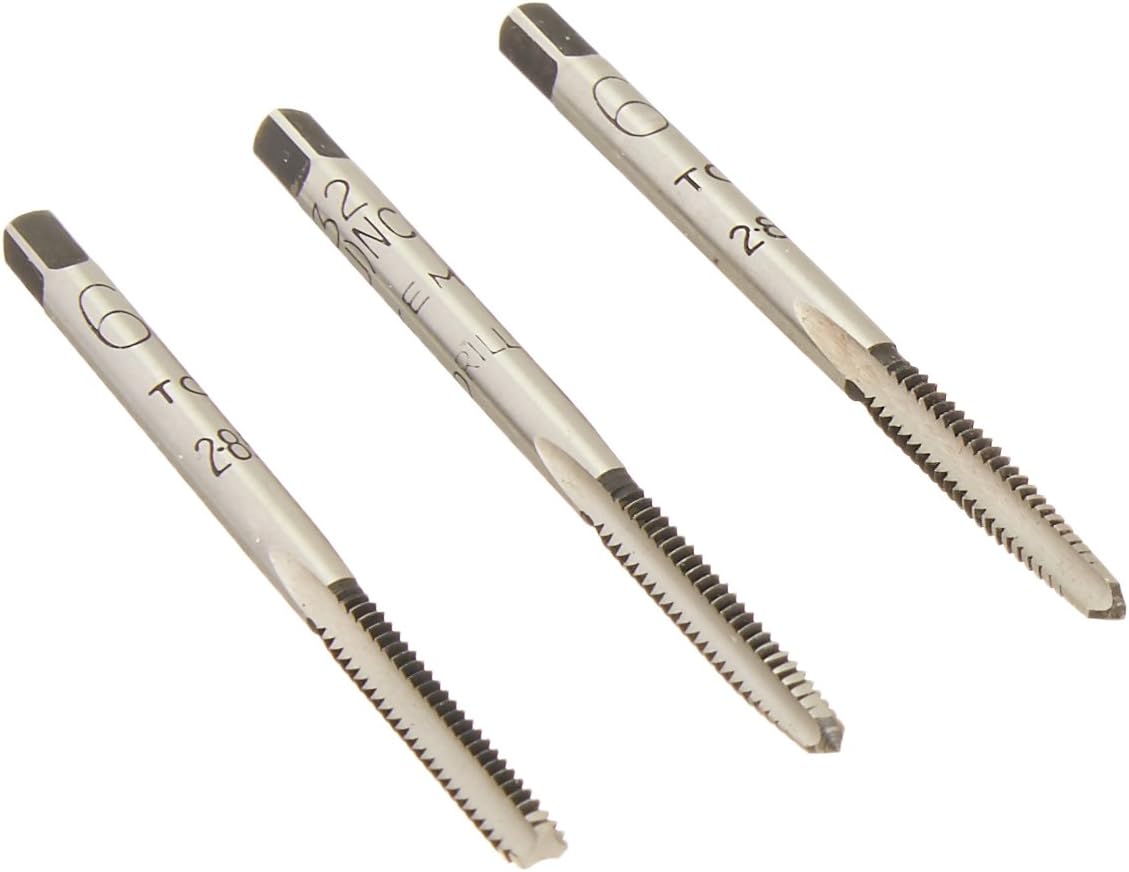 Alfa Tools CSHTS70512 6-32 Carbon Steel Hand Tap Set Taper/Plug/Bottom