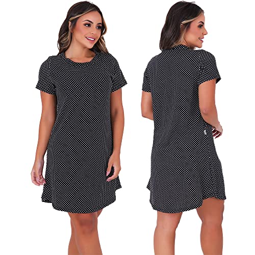 Kit 2 Camisolas Longa com Manga Good Sleep Sortidos (XG, Preto poá/Lilás)