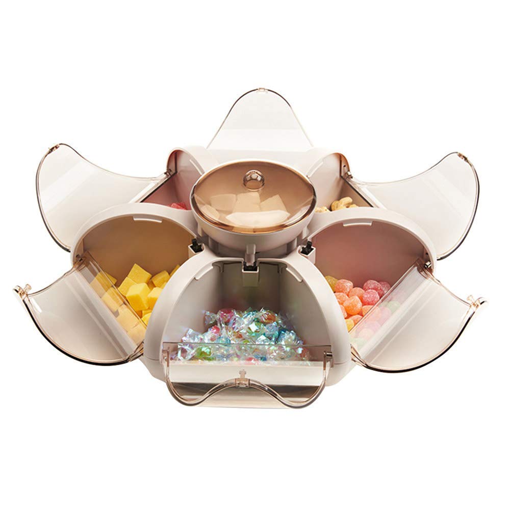 Snack Storage Box,Airtight Food Storage Container,Creative Flower Type Fruit Candy Box Plastic Snack Storage Tray Family Snacks Partition Manager Box Party Wedding Candy Tray