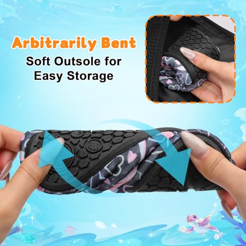Image of LeIsfIt Kids Water Shoes Girls Boys Quick Dry Aqua Socks Breathable Swim Shoes Non-Slip Barefoot Socks for Beach Surf