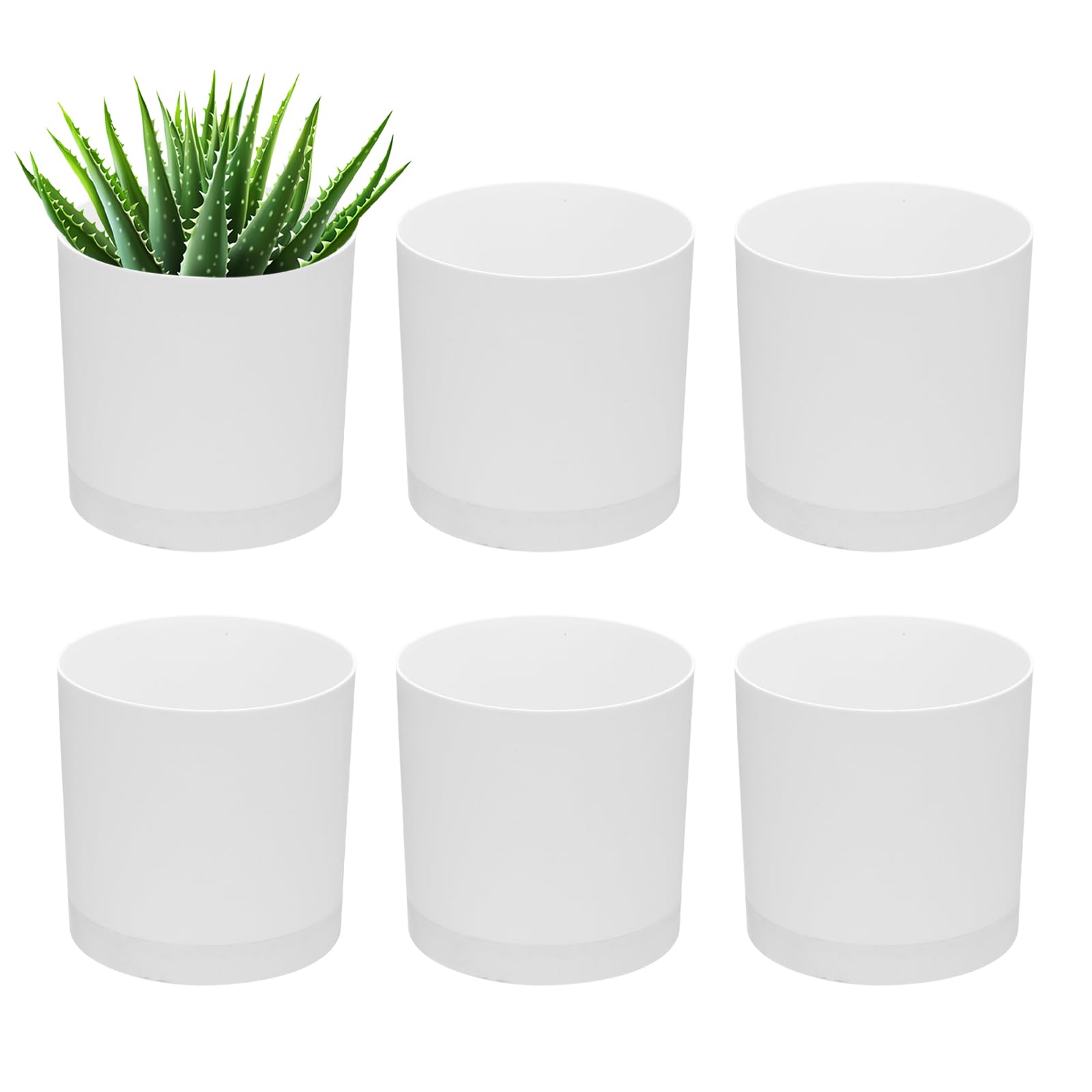 Pots de fleurs en plastique 12,5 cm PATIKIL anti-pourrissement avec soucoupe