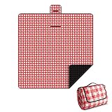 Picknickdecke Kariert Extra Groß Draussen Campingmatte Wasserdicht Sanddicht Gesteppt Gepolstert Faltbar Tragbar Dick Teppich Mit Handgriff Zum Strand Wandern Reise Garten 150 X 200 Cm / 200 X 200 Cm