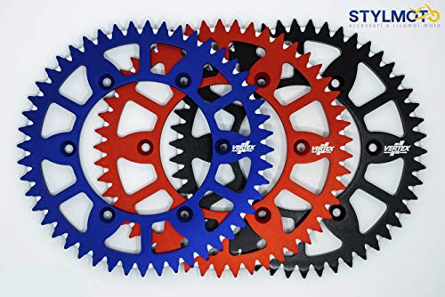  892-857C CORONA IN ACCIAIO VERTEX YAMAHA TT 600, XT 600/660 TENERE, YZF 250/350 / 450 RAPTOR (NERO, 38 DENTI)
