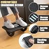 Reposapiés para debajo del escritorio CasaZenith, taburetes para debajo del escritorio de oficina | reposapiés ergonómico mecedor con masajeador de rodillos - reposapiés para silla, computadora, gaming - negro 13" L x 9.6" W x 5" H 6