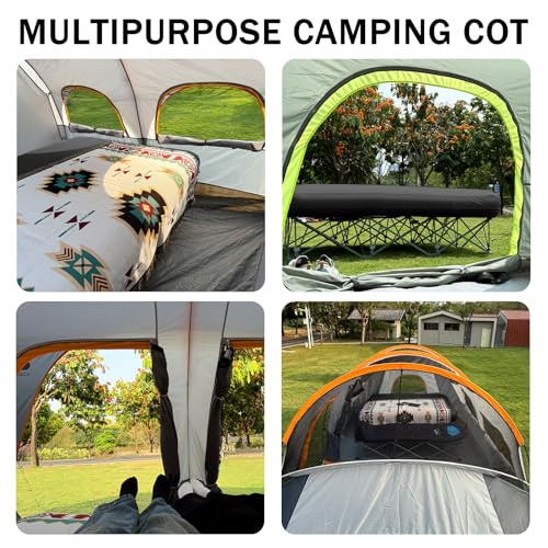 Image of KAMPKEEPER Camping Cot,Camping Cots for Adults,Folding Camping Cot with Inflatable Air Mattress and Carry Bag,for Outdoor Travel Camp Beach Vacation (not Included The Airpump)