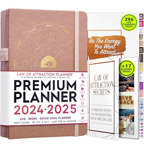 2025 Planner Weekly and Monthly | 16-Month Life Planner to Increase Productivity & Happiness | Dated 2025 Planner Include Foldable Vision Board, Gift Box & Planner Stickers | Sep 2024 to Dec 2025