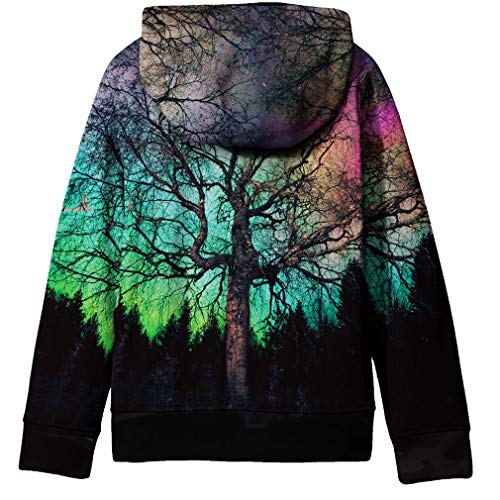 Saym Teen Boys' Galaxy Fleece Sweatshirts Pocket Pullover Hoodies 4-16Y No4 L #TOP1