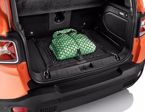 TN TrunkNets Inc Envelope Floor Trunk Cargo Nets for Jeep Compass, Patriot, Renegade 2007-2025 - Black Polypropylene PP Mesh Net with Metal Hooks for Car