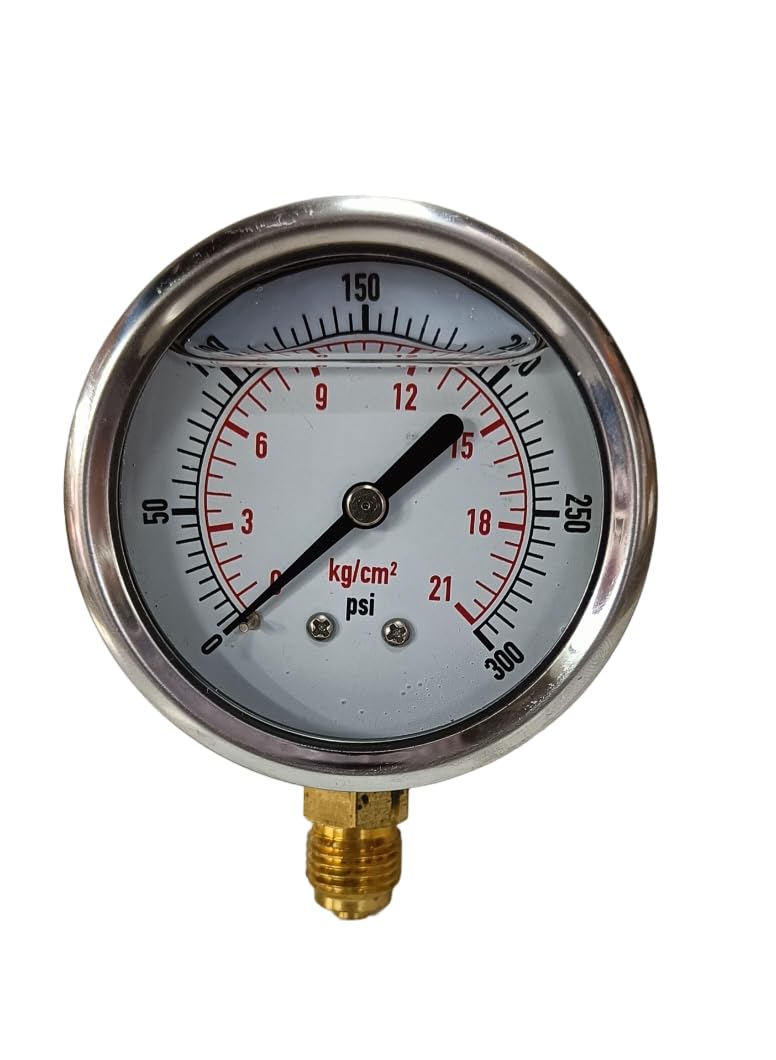 Pressure Gauge (Glycerine Filled) Range- 0 to 21kg Dial size 63mm Thread 1/4 Bsp (21kg) (B0CFR51PZX) Amazon Price History, Amazon Price Tracker