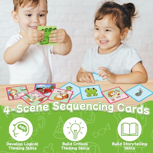 HugHush Sequencing Cards,Sequence Board Game for Kids,Story Storytelling,Speech Therapy Toys Materials for Autism,Social Skills,Sentence Building,Educational Classroom Preschool Learning Activities - Image 7