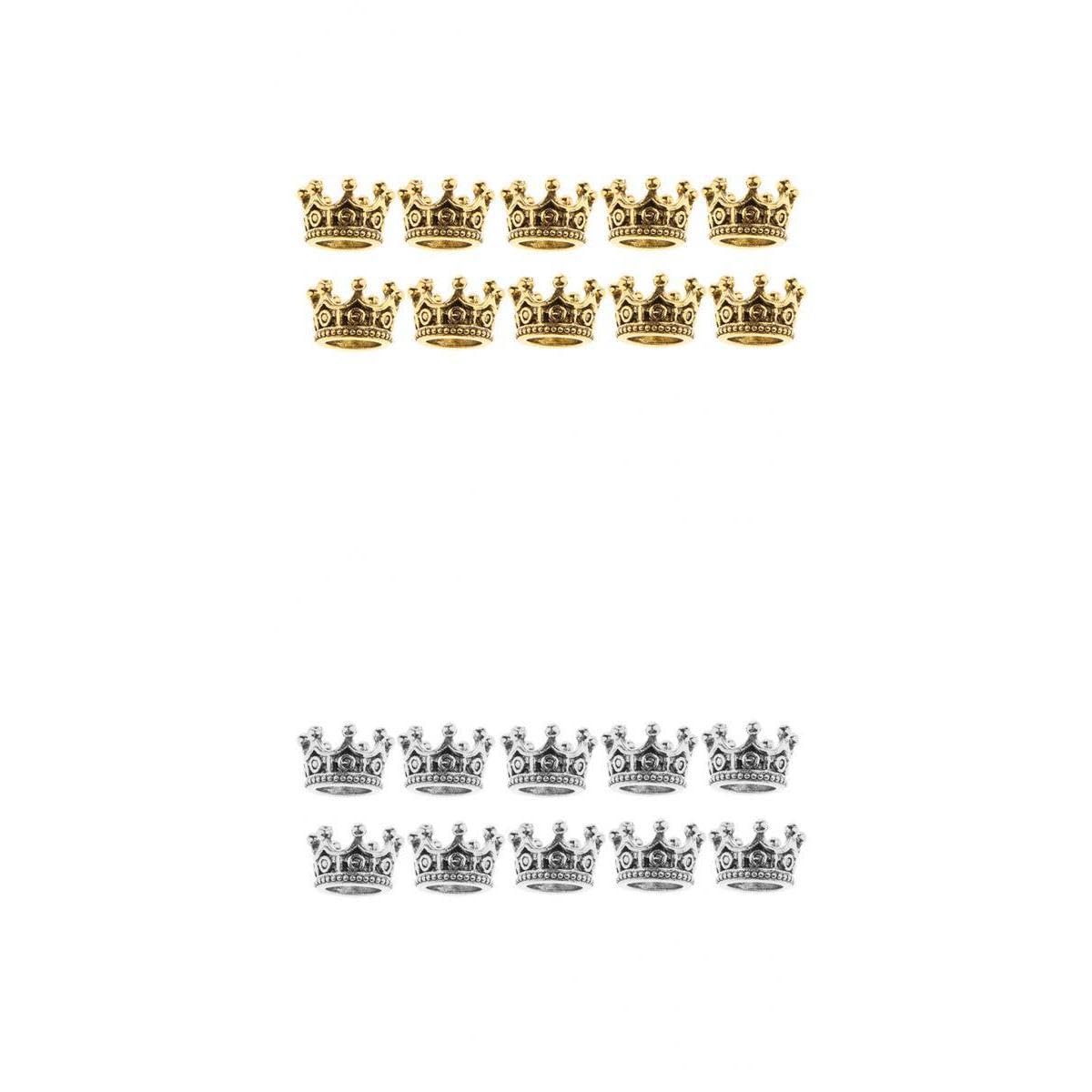 SNAPPSY 20 Pcs 6mm Mini Crown Charms Beads for DIY Jewelry Findings Making 6 x11mm-image-35