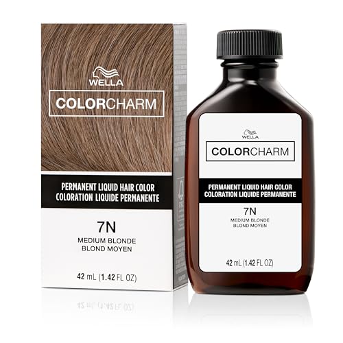 COLORCHARM Permanent Liquid Hair Color for Gray Coverage| 7N Medium Blonde | 1.4 Fl Oz