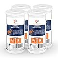 Aquaboon Carbon Block Water Filters - 5 Micron 10 x 4.5" Whole House Water Filter Replacement Cartridge for Water Filtration System - Compatible with WFHDC8001, GE FXHTC, CB-BB-10, EPM, EP-BB, 4-Pack