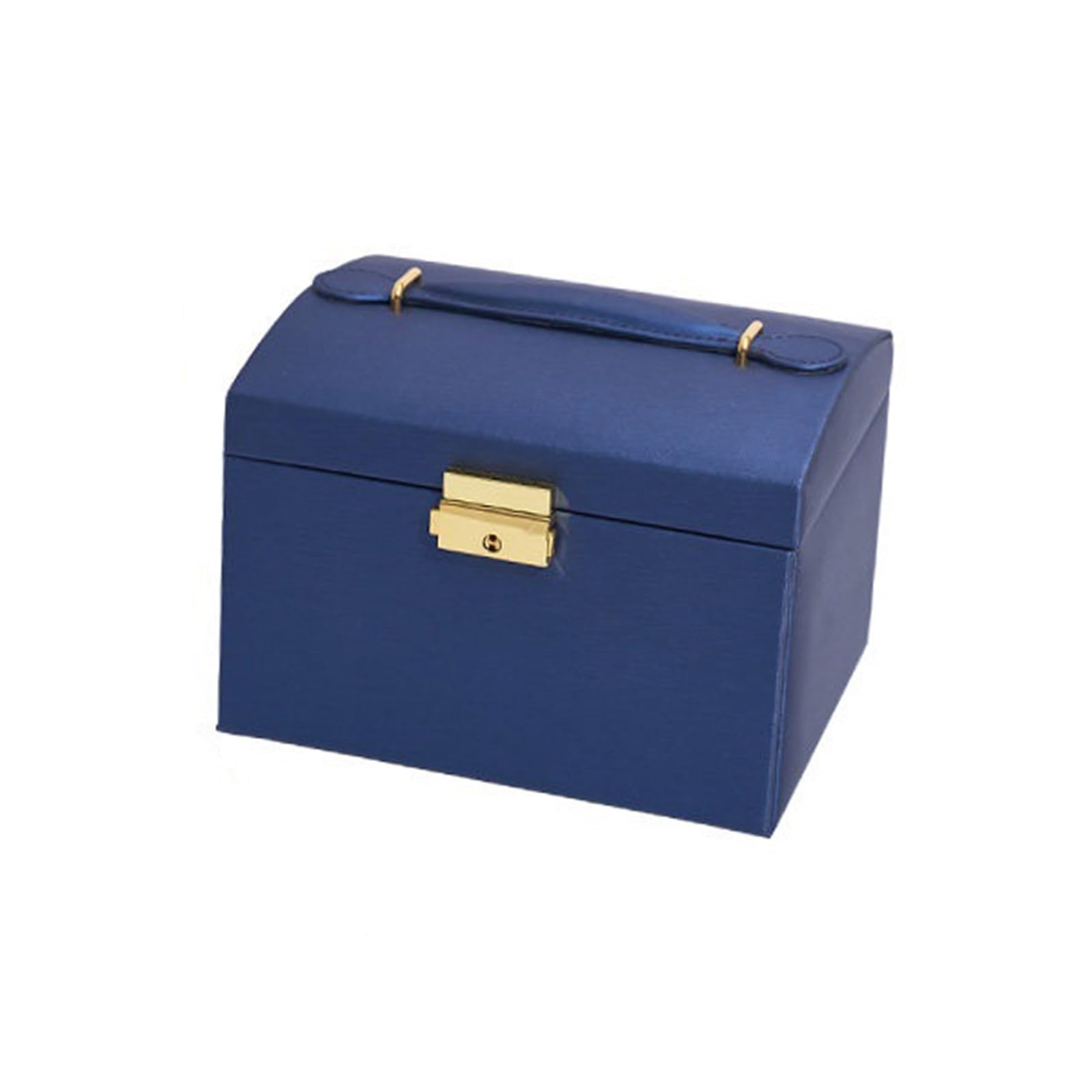 Shihan-2015 Jewelry Organizer Multi-layer Jewelry Storage Box Large Capacity Leather Case With Handle Jewelry Storage Case(Blue)