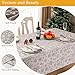 Mebakuk Christmas Jacquard Tablecloth Waterproof Damask Floral Pattern Table Cloth, Heavy Weight Wipeable Wrinkle Free Table Covers for Dinner or Daily Uses (Silver Gray, 52