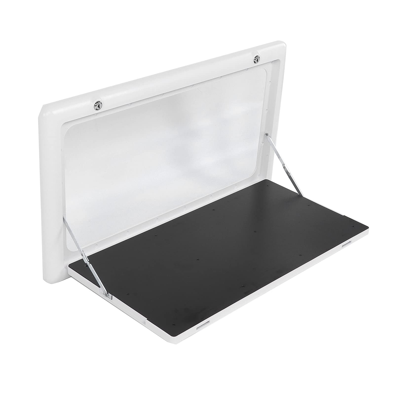 Tavolo Pieghevole Tavolo da Esterno in Plastica in Lega di Alluminio 81 X 43 Cm per Carico 25 Kg Design Pieghevole con Doppia Chiusura per Campeggio Picnic Montaggio Laterale