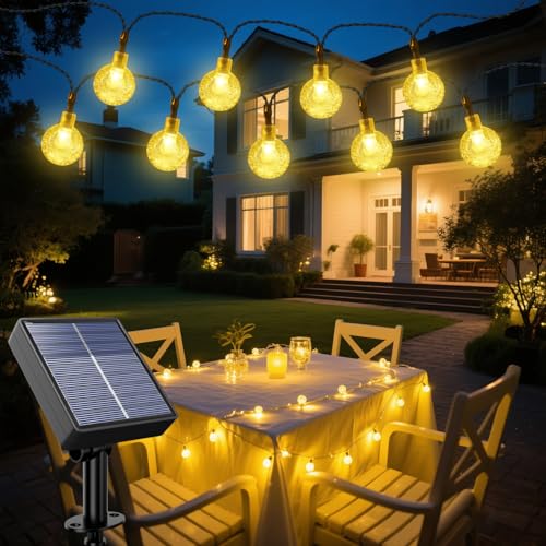Solaire Guirlande Exterieur Lumineuse 10M 100LED, Extérieur | 8 Modes de Clignotement | IP65 Étanche | Autonomie 13h+ |Guirlande Lumineuse Solaire pour...