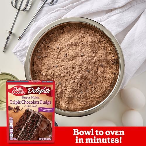 Betty Crocker Delights Super Moist Triple Chocolate Fudge Cake Mix (Pack of 12)