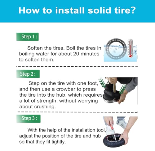 TOCBEUU Solid Tires 8.5x2'' for Electric Scooter Scooter Tire