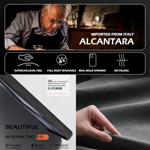 Coque Samsung S25 Plus Alcantara suédé bleu compatible MagSafe fine