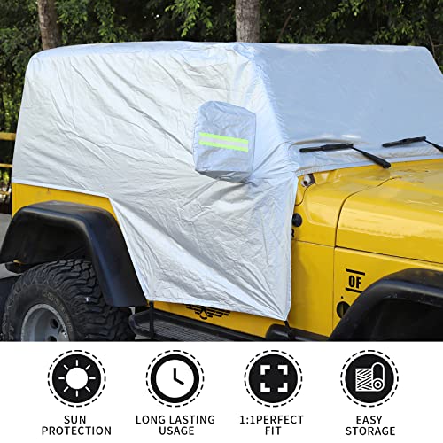Image of RAZPOY for TJ Car Cab Cover Waterproof All Weather Protection, Car Rain Sunshade Snow UV Cover for Jeep Wrangler TJ 1997-2006