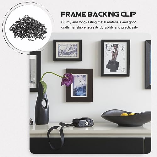 Image of HOMSFOU 160pcs Black Turn Button Fasteners Screws for Picture Frames Easy Installation Backing Clips for Hanging Photos and Artwork Frame Accessories