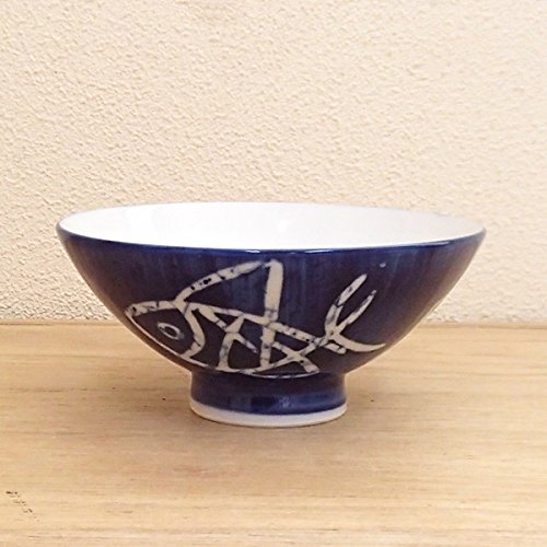 ◆ 茶碗　天平 ◆ Amazon | ご飯茶碗 陶器 13cm ローケツ魚紋 大平 24a569-29 | 【美濃焼