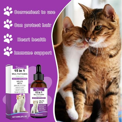 Vitamine Tropfen für Katzen, Nutrients for Cats, Unterstützung für Stoffwechsel & Immunsystem, Die schlechte Laune Einer Katze lindern