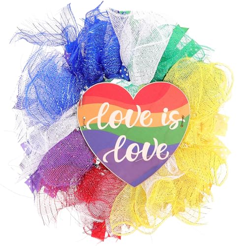 Couronne suspendue arc-ciel multicolore et cœur décoratif robuste - 2