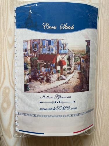 Kit point de croix paysage italien coton sans impression 72x52cm - 2