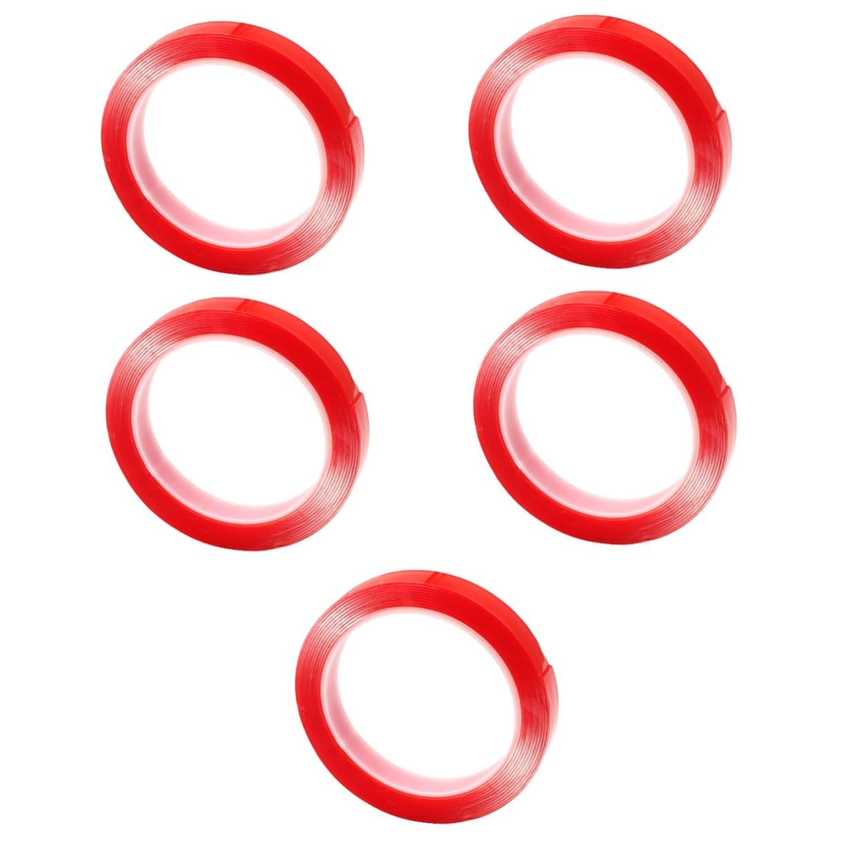jojofuny 5 Rollen dicker doppelseitiger Aufkleber Dasselbe im Freien doppelseitiges klebeband für stoff schwer drinnen breite Bänder keine spuren aufkleber Acrylsäure rot