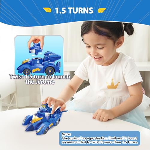Super Wings Jerome 5 vehículos de carreras para niños miniatura 6