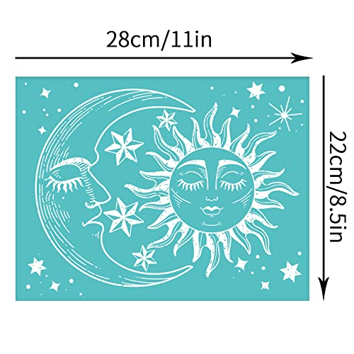 Pochoir sérigraphie soleil OLYCRAFT 2 pièces réutilisables 28x22cm - 3