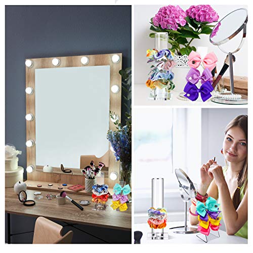 3 Pieces 10 Inch Acrylic Scrunchie Holder Stand Clear Jewelry Vertical Bracelet Display Organizer Hair Ties Hair Band Holder Acrylic Hair Clip L-Shaped Hairpin Display Holder For Teen Girls #TOP5