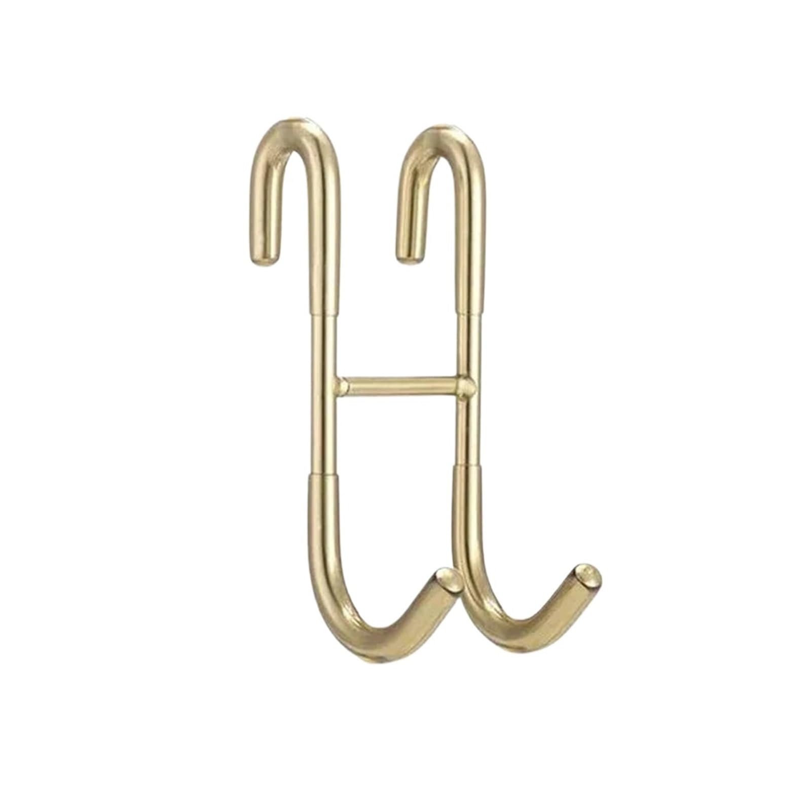 YILWPV 4Pcs Shower Hook 304 Stainless Steel Glass Door Towel Rack Hooks Kitchen Bathroom(Gold)