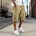 Men's Capri Cargo Shorts, Loose Fit Casual Shorts with Elastic Waist Multi-Pockets, Fashion Breathable Summer Pants