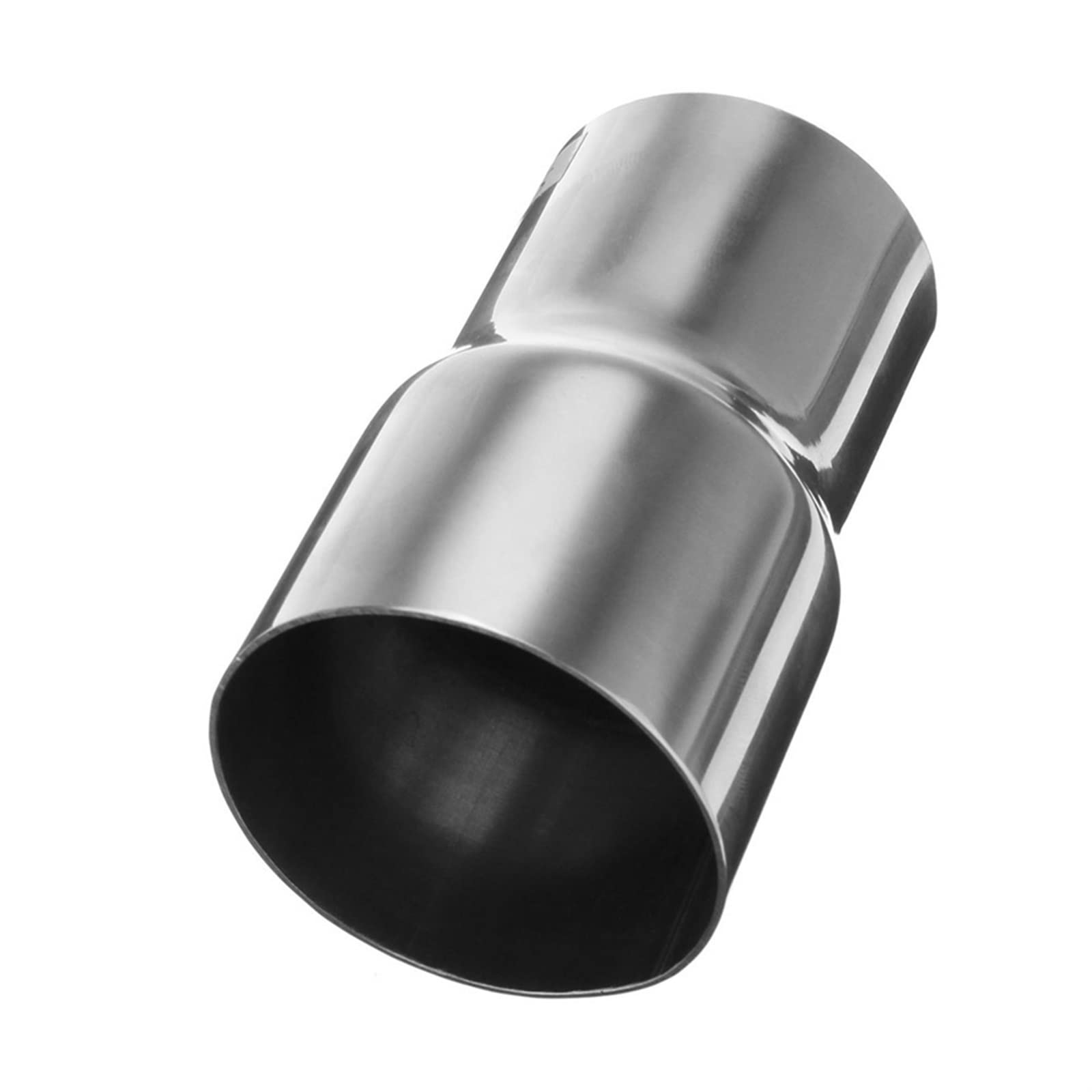 Reduzierrohr Auspuffanlage FOX Edelstahl Doppelmuffe Adapter Auspuff Reduzierstück 63,5mm/50mm 2 Schellen Auspuff Hitzeschutzband