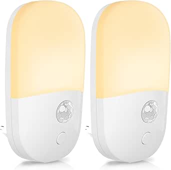 Denidou Nachtlicht Steckdose mit Bewegungsmelder, [2 Stück] LED Warmweiß Lamp Helligkeit ...