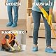 ADEBO Medical Schuhüberzieher Einweg – 100 STK. Blaue CPE Überschuhe | Wasserdicht, rutschfest, reißfest | Universelle Passform Galoschen | Einmal Schuh Überzug