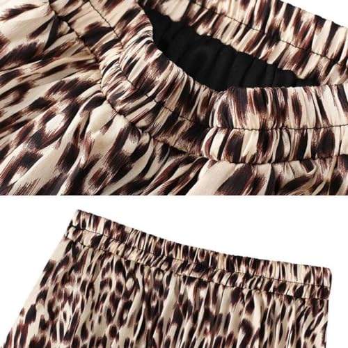 Womens Leopard Print Skirt Long Maxi Elasticated Waist Pleated A Line Skirts Boho Ladies - Image 6