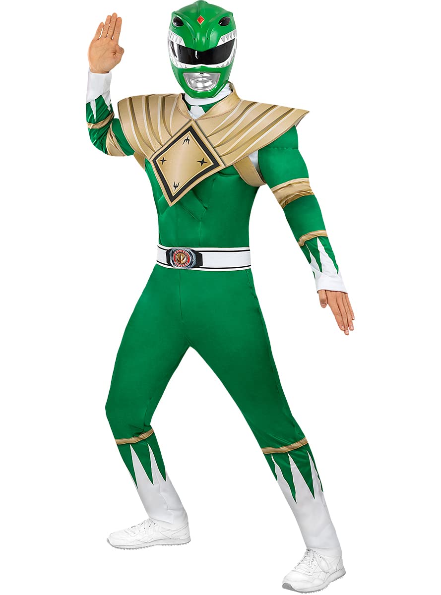 Funidelia Casco Power Ranger Verde per Uomo. Accessori per Costumi per Adulto